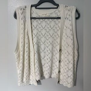 CLEO +WOLF Ivory Knit Cardigan Vest